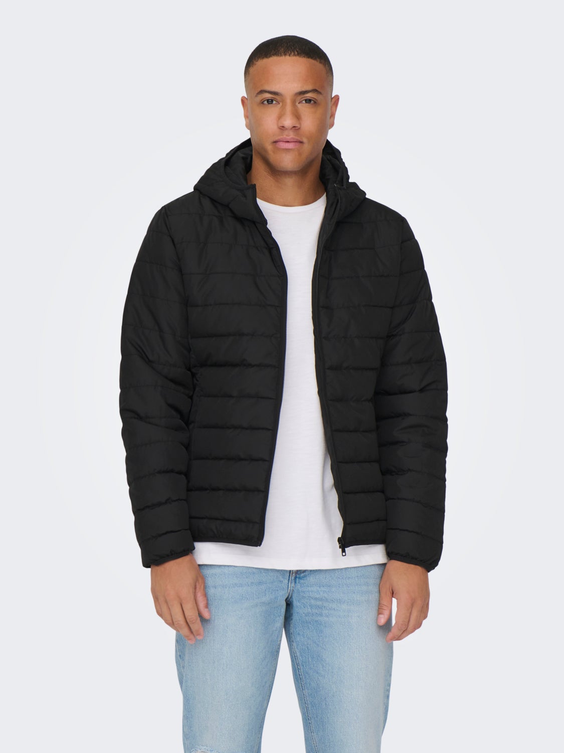 Quilted jacket with hood