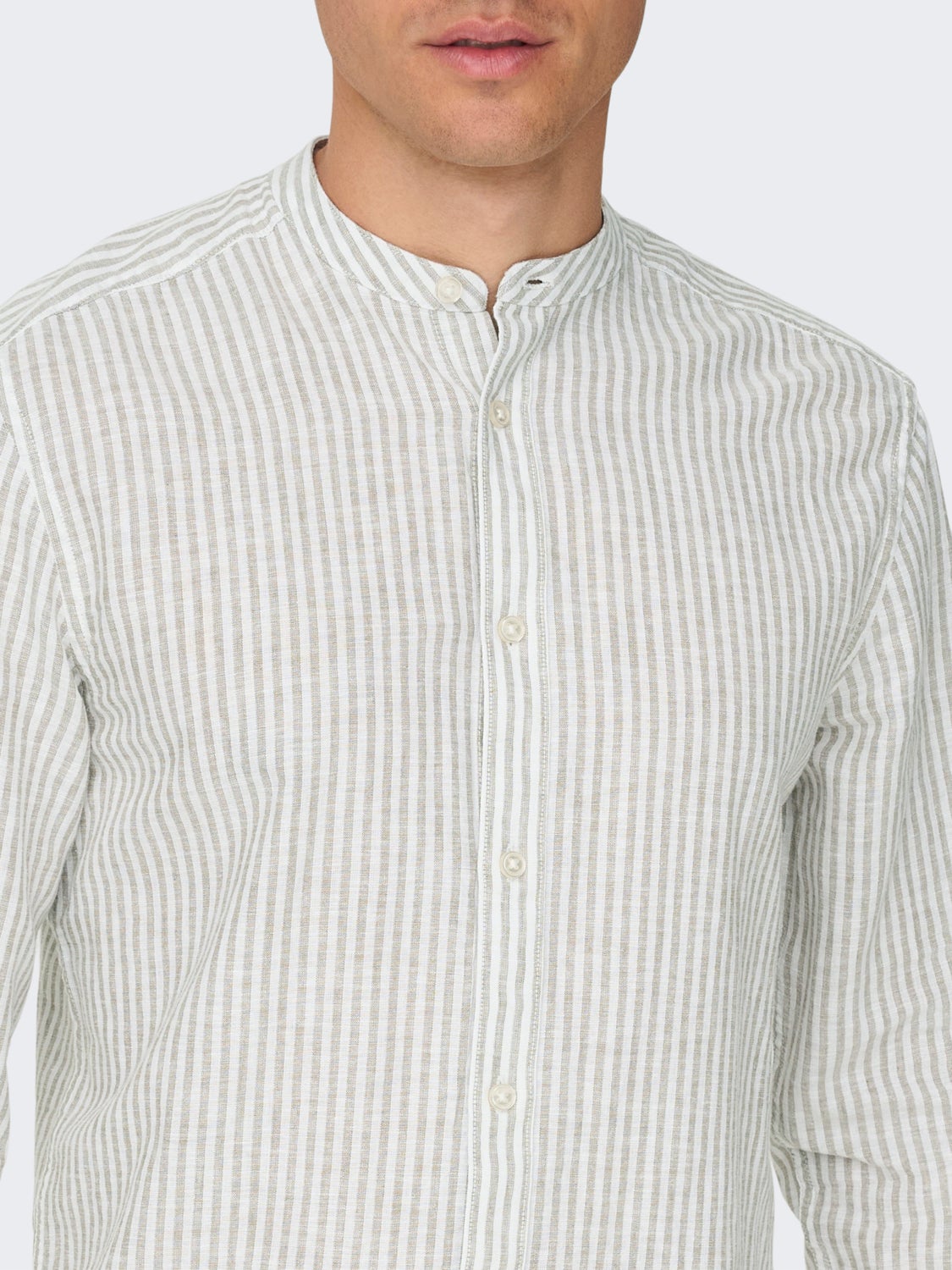 Slim fit china collar shirt