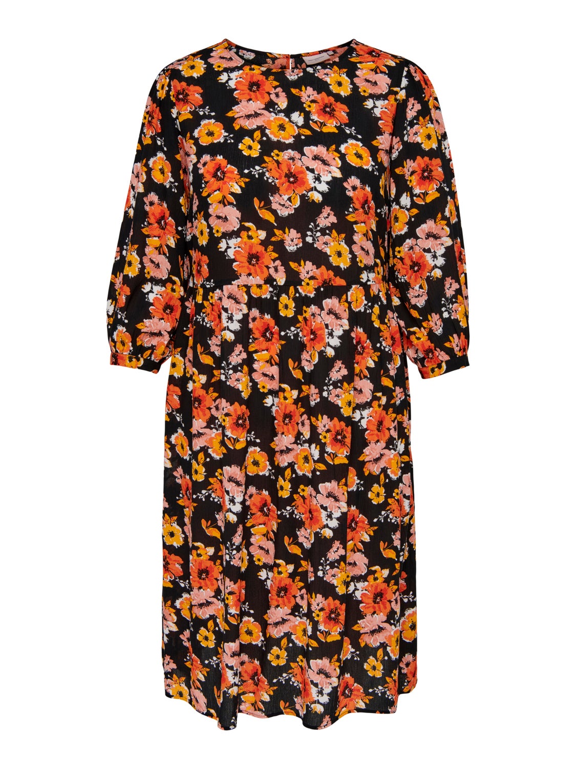 Curvy 3/4 Sleeve Flower Dress