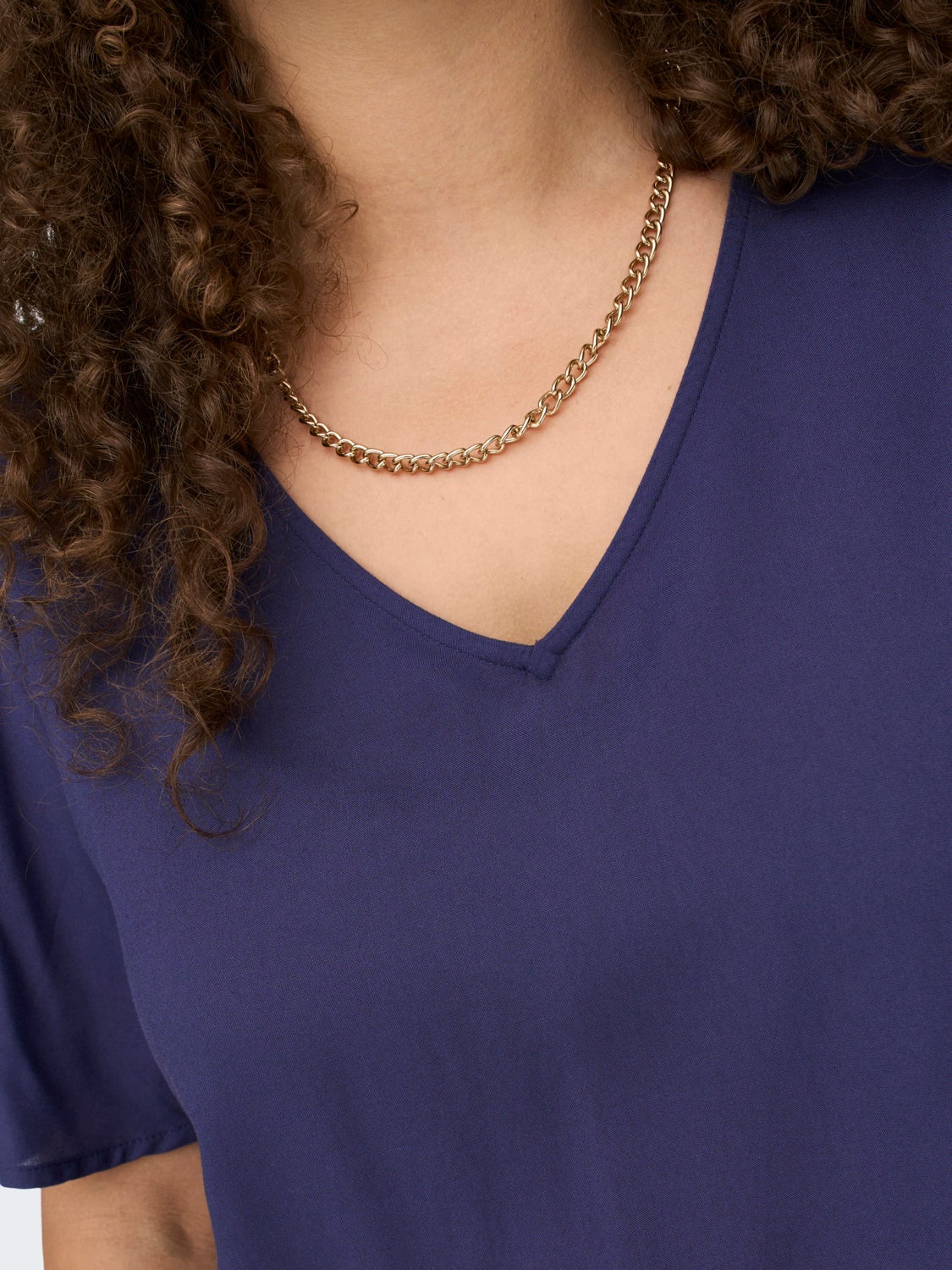 Curvy V-neck Viscose Top