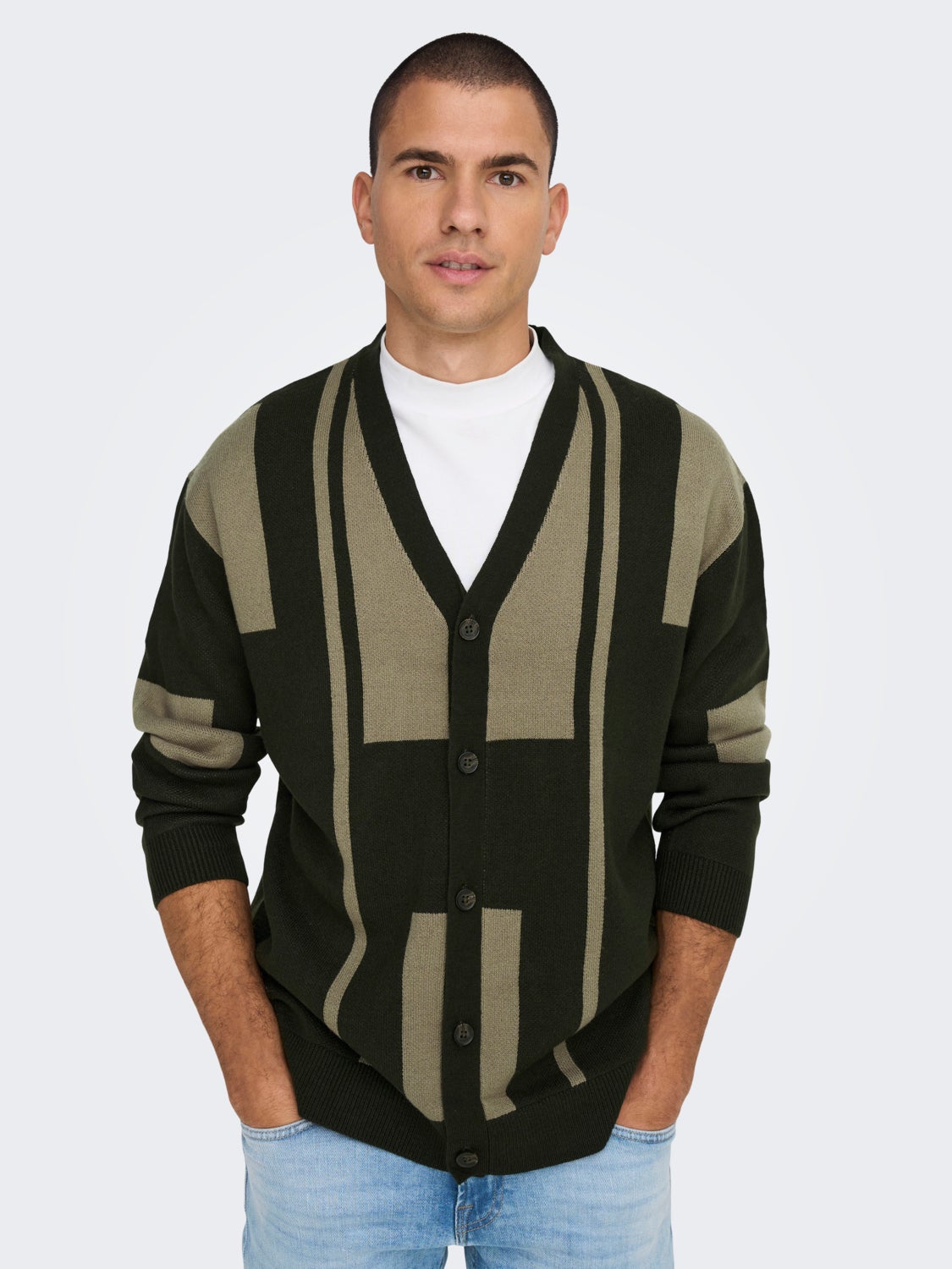 V-Neck Knit Cardigan