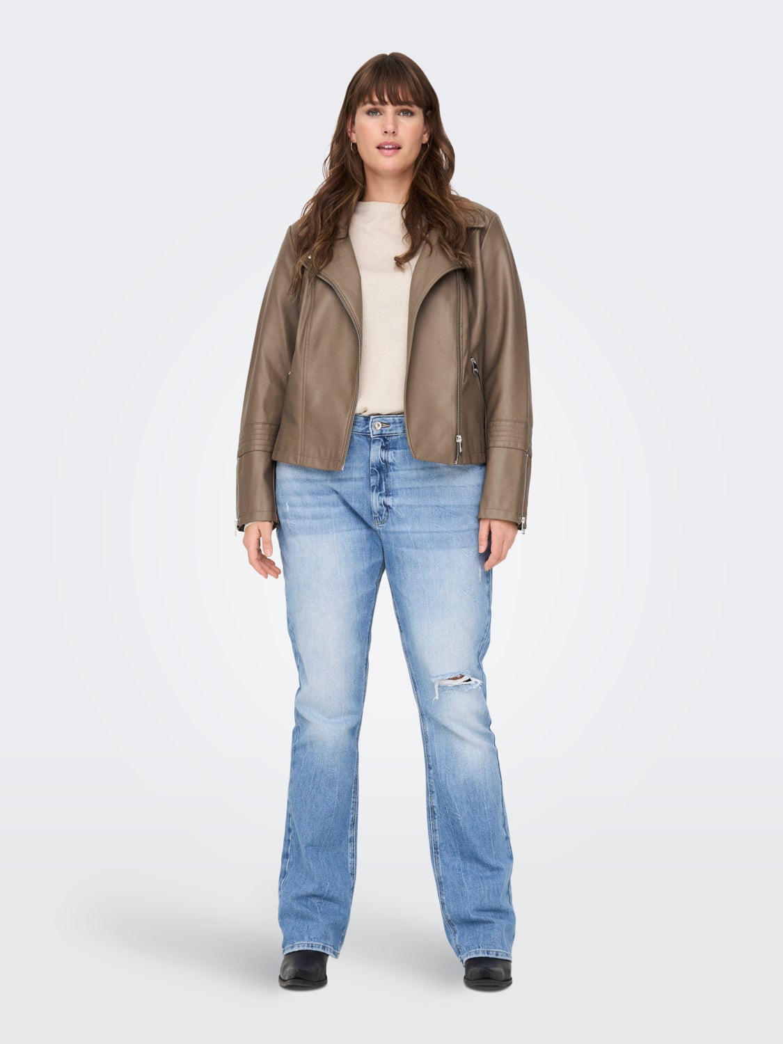 Curvy biker Faux Leather Jacket