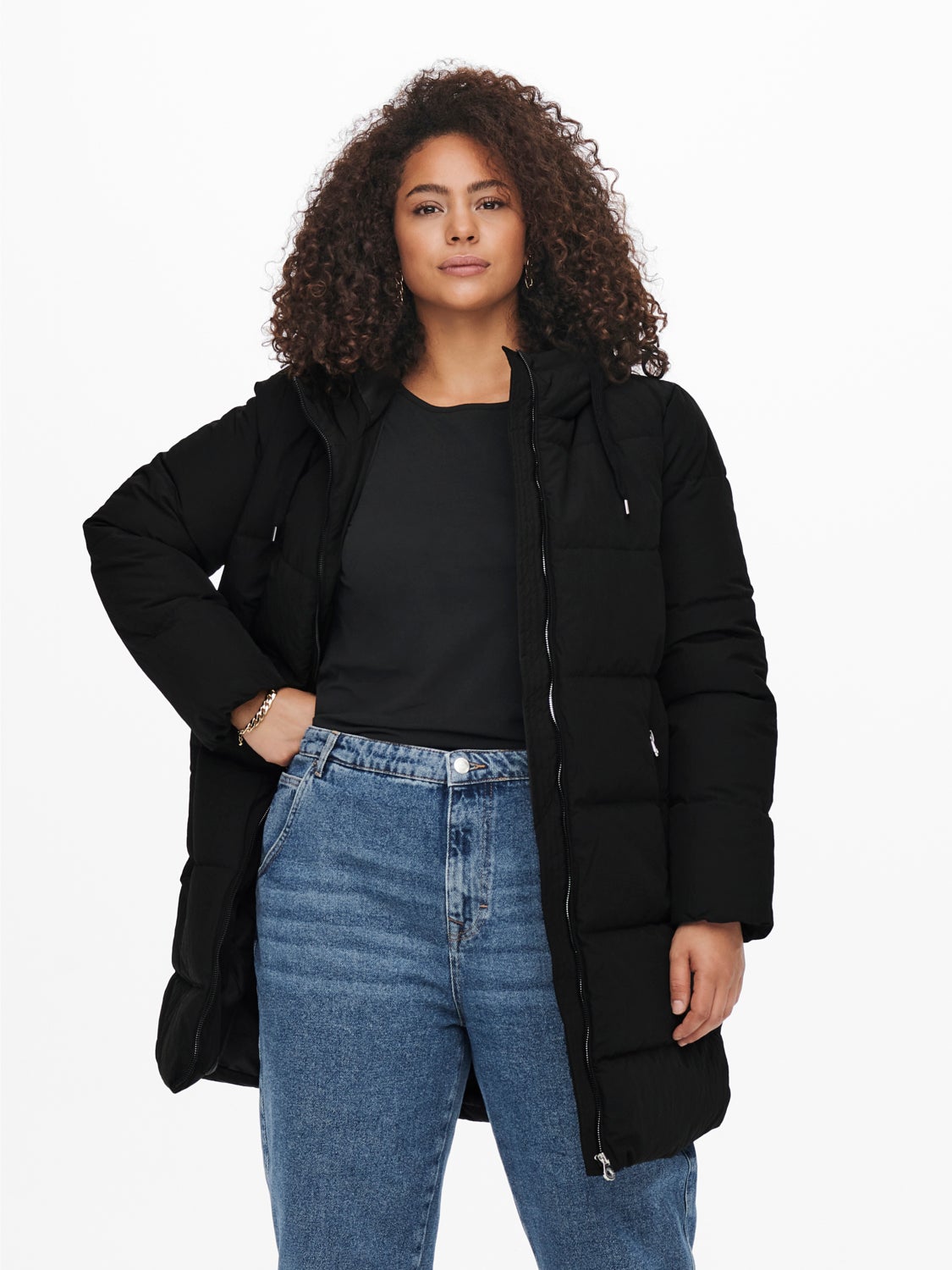 Curvy long puffer coat