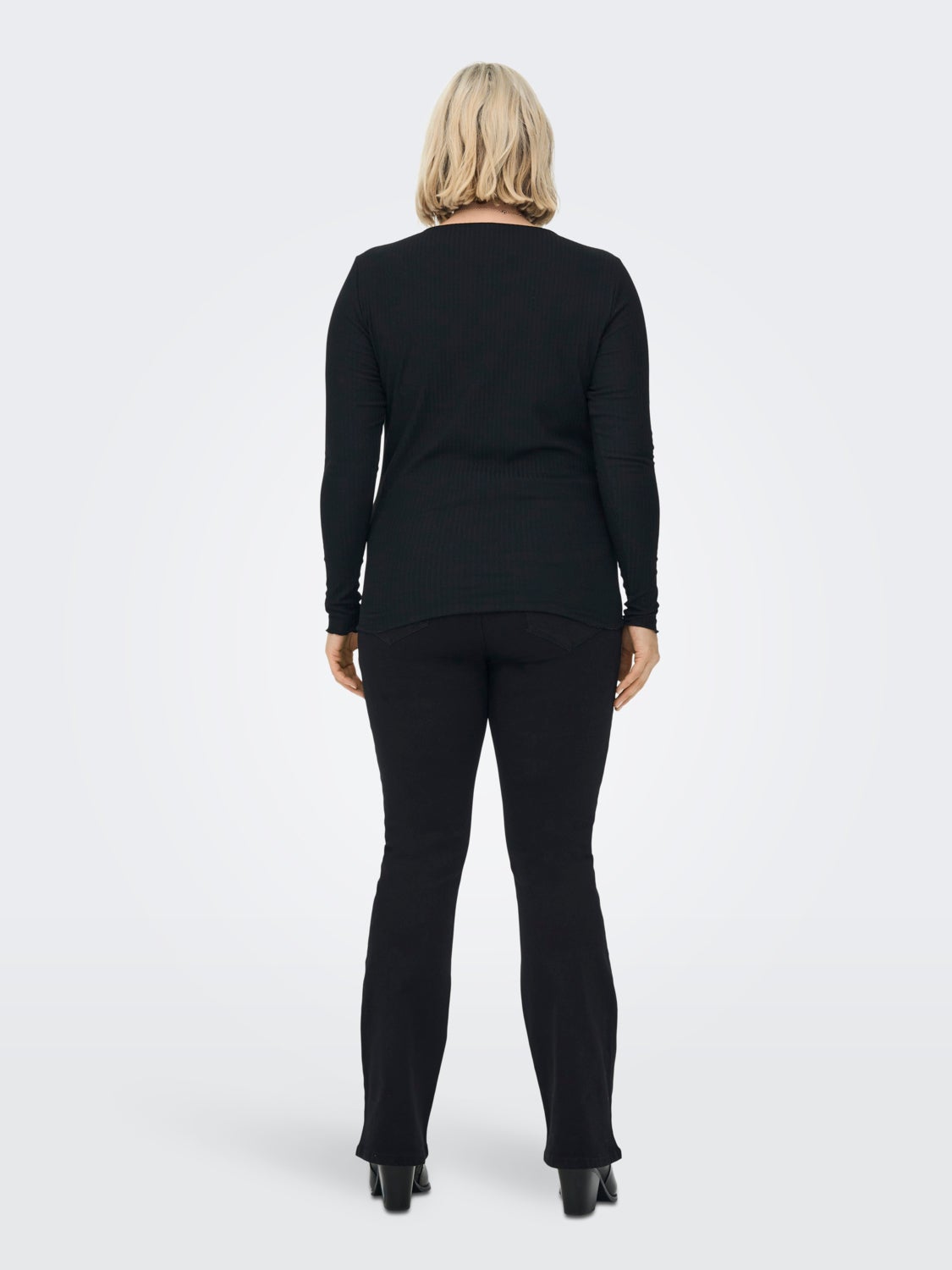 Curvy rib Long Sleeved Top