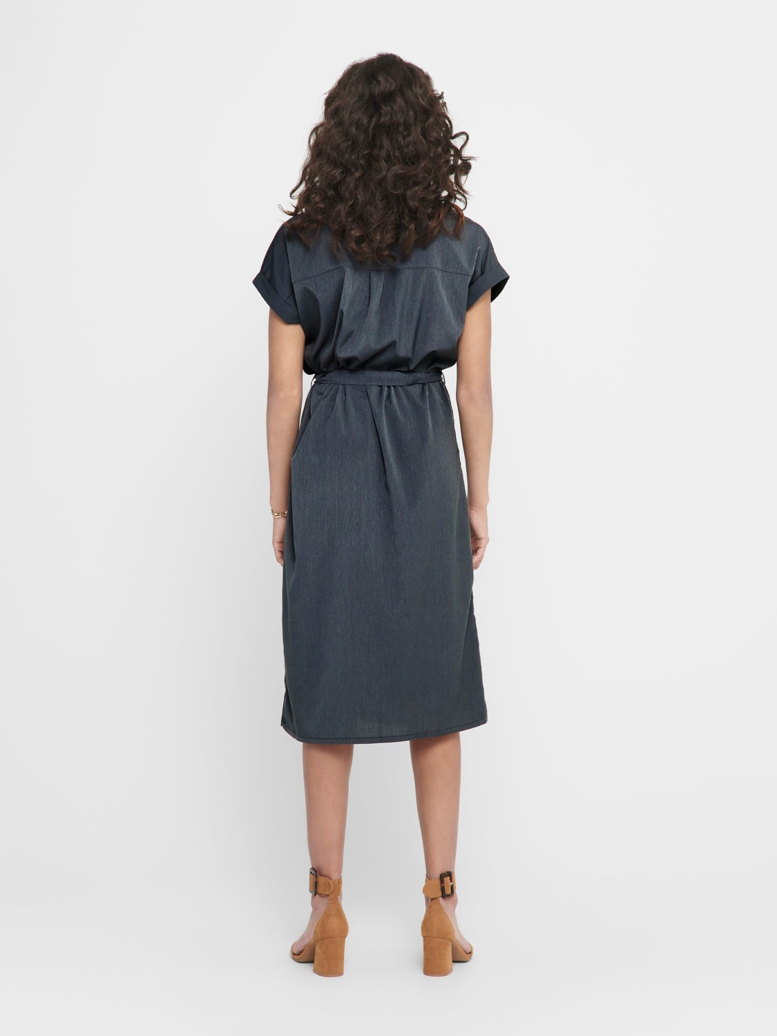 Midi Tie belt Shirt dress