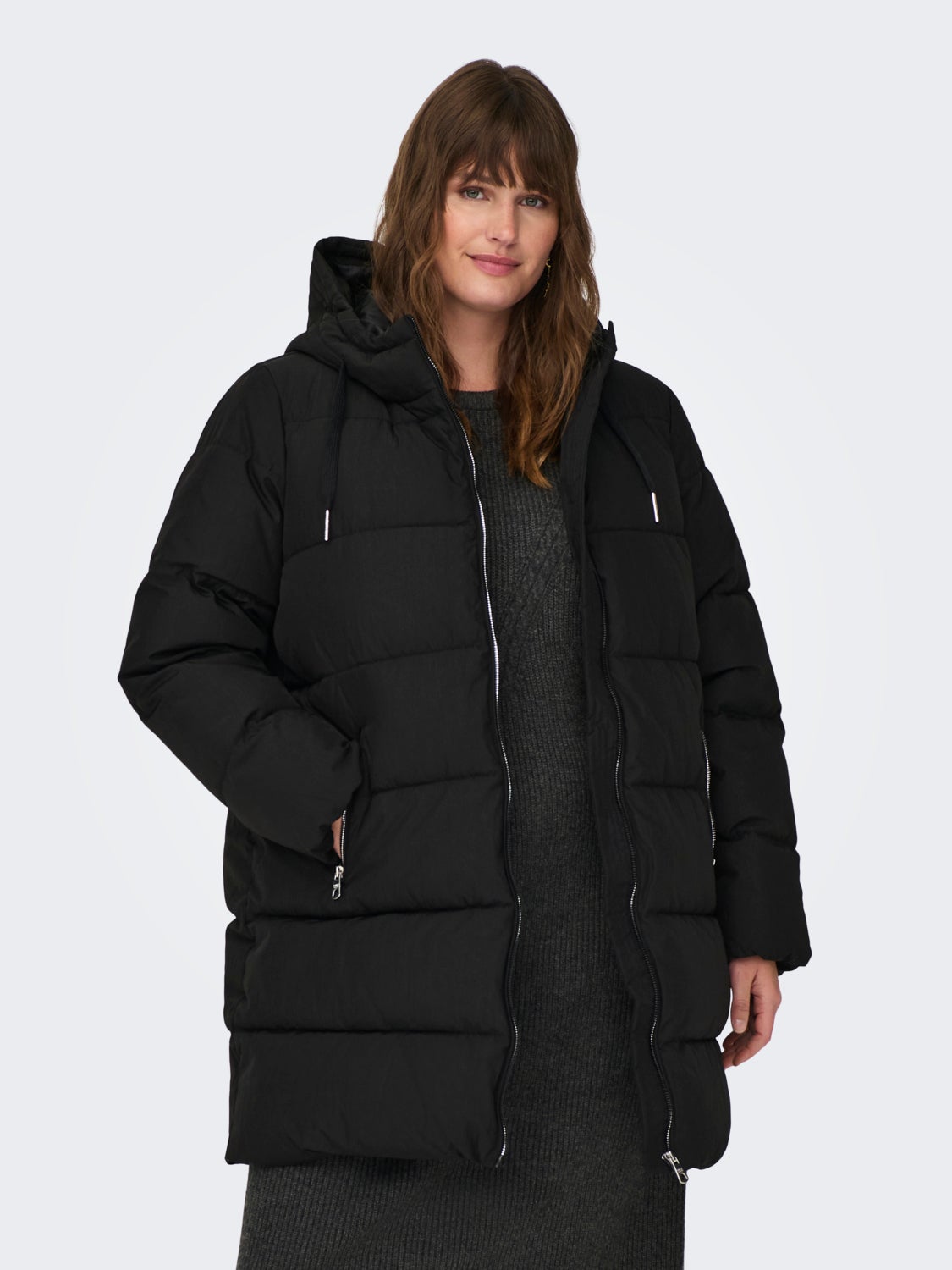curvy Hooded puffer coat