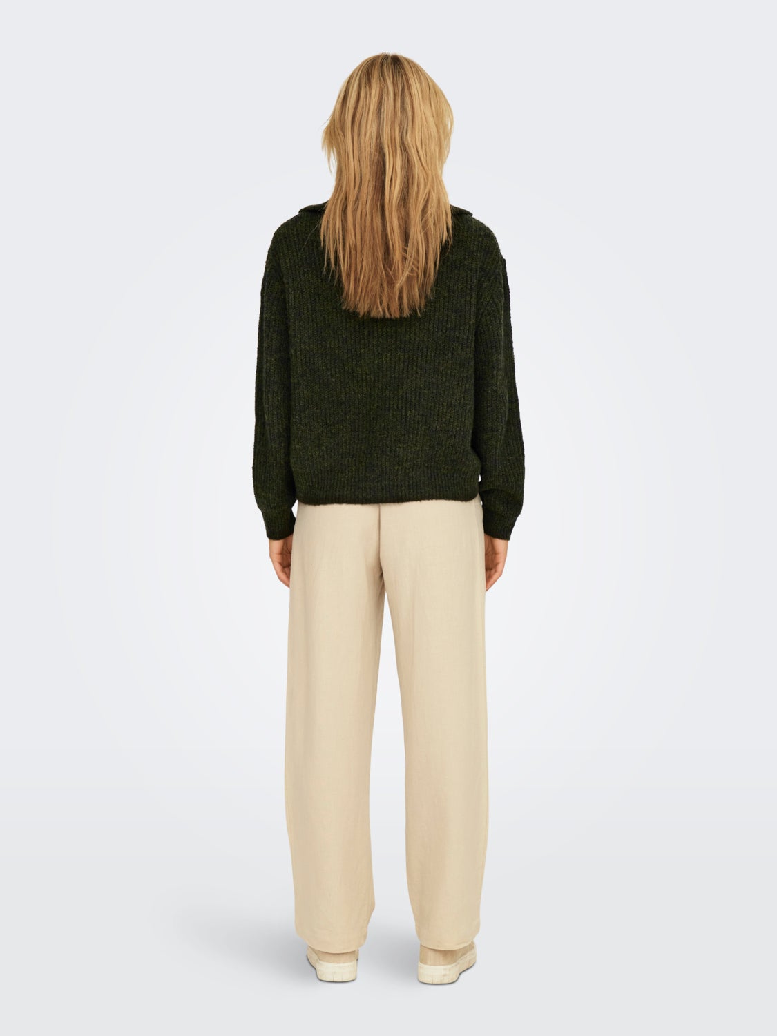 high neck Knitted pullover with zip