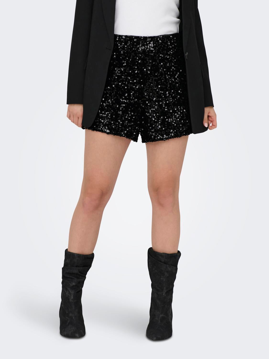 Mini shorts with sequins