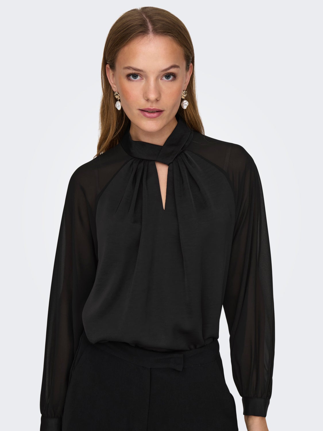 Cut-out sateen top