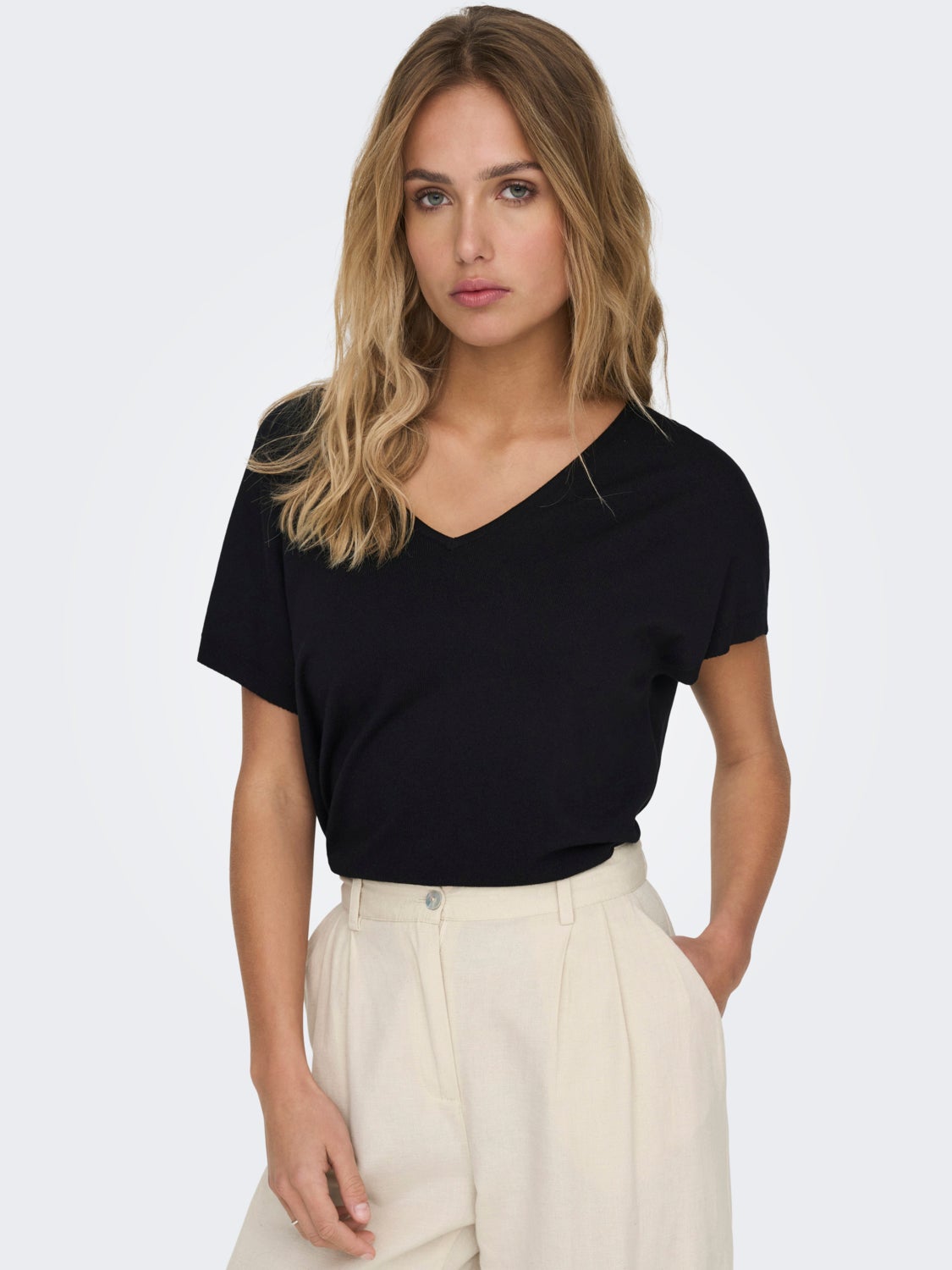 Loose Fit V-Neck Top