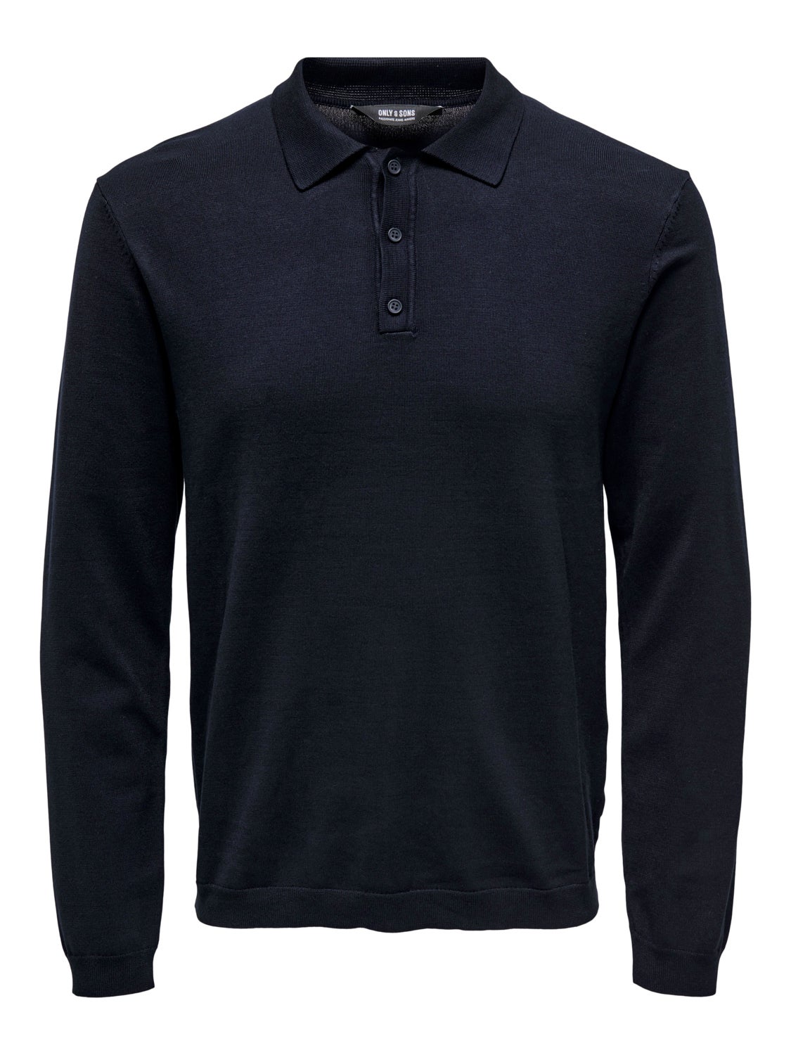 Knit polo with long sleeves