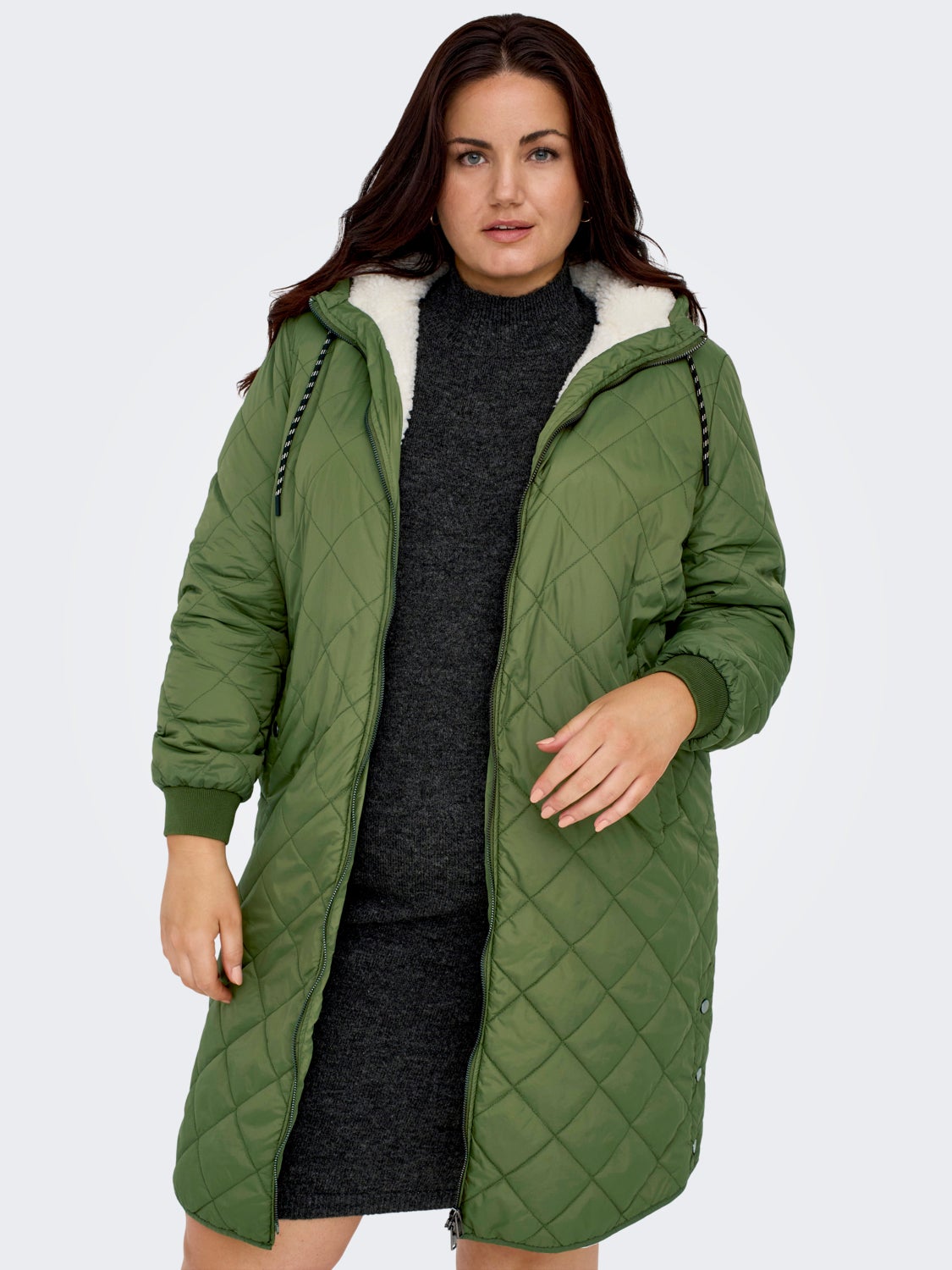 curvy Long hooded jacket