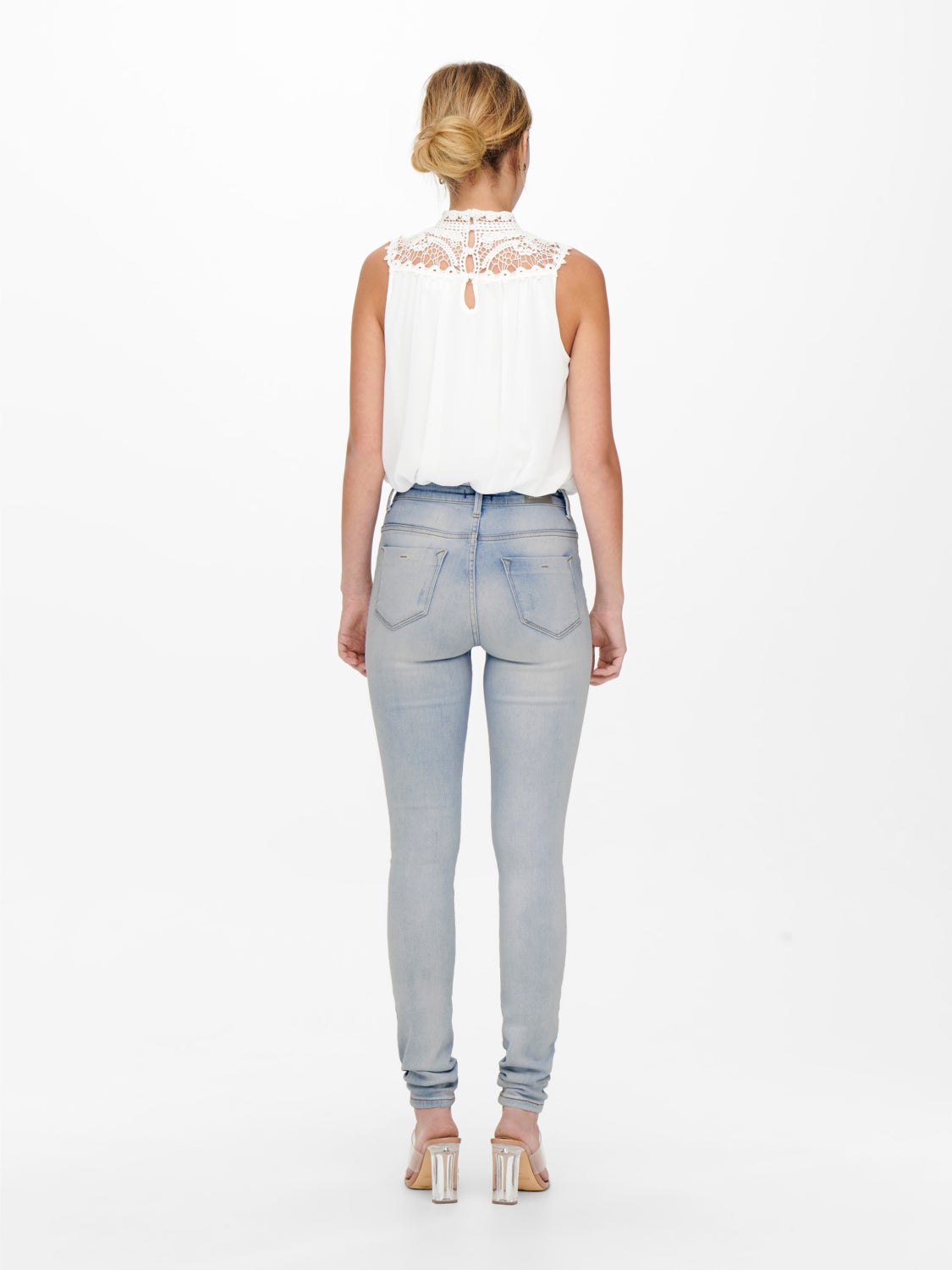 ONLForever highwaisted destroyed Skinny fit jeans