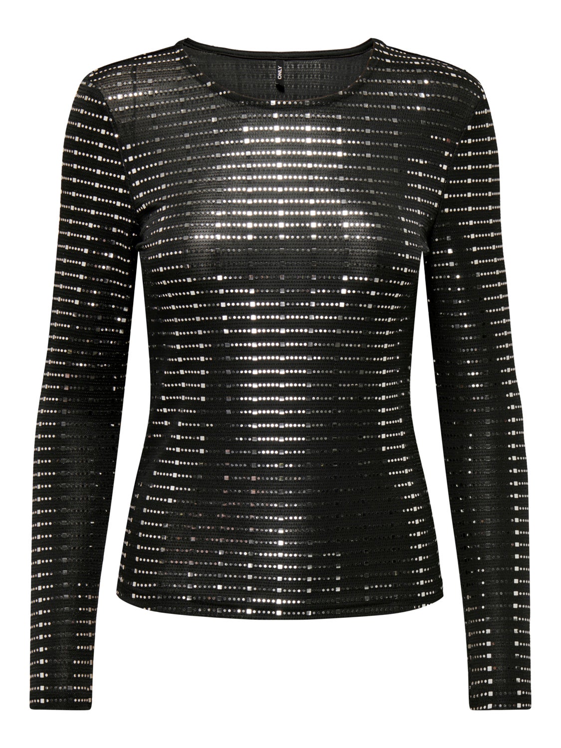 O-neck glitter top