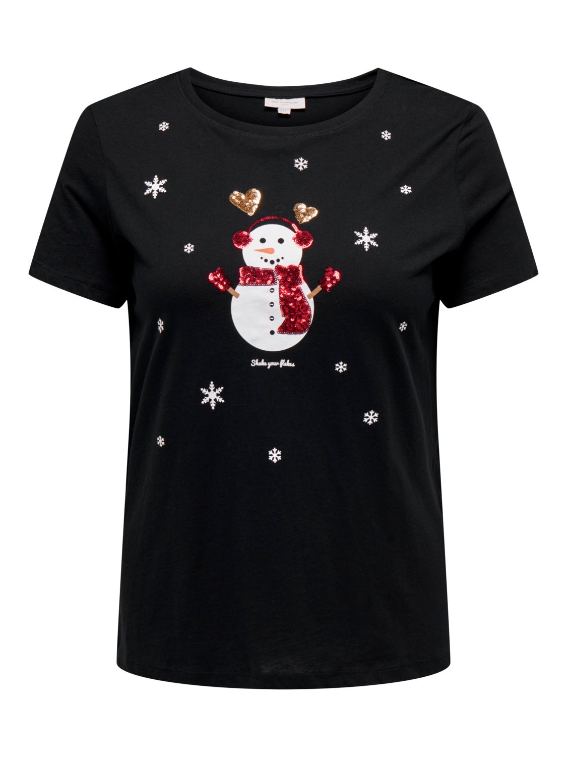 Curvy christmas detailed t-shirt