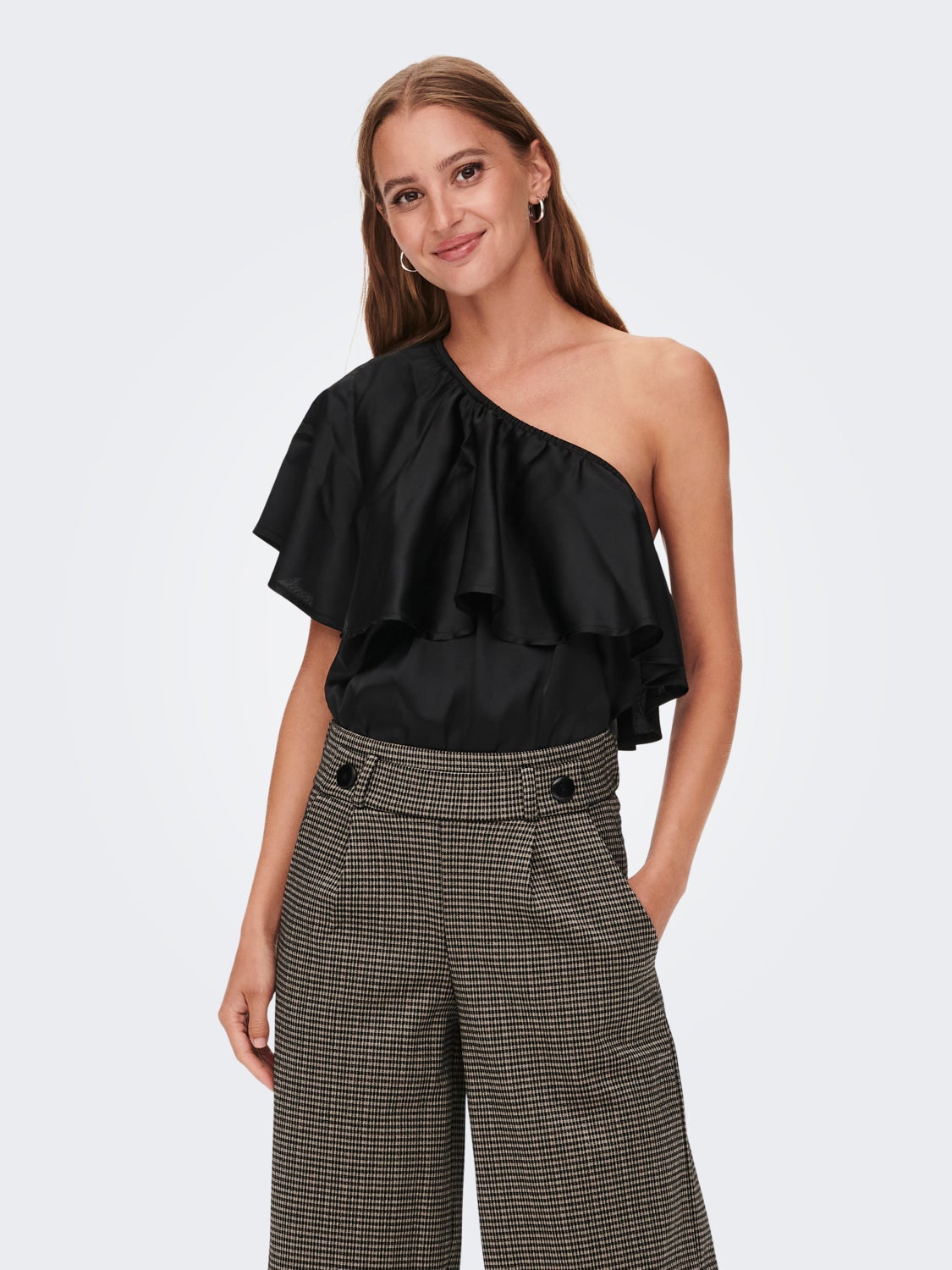 One shoulder frill Bodysuit