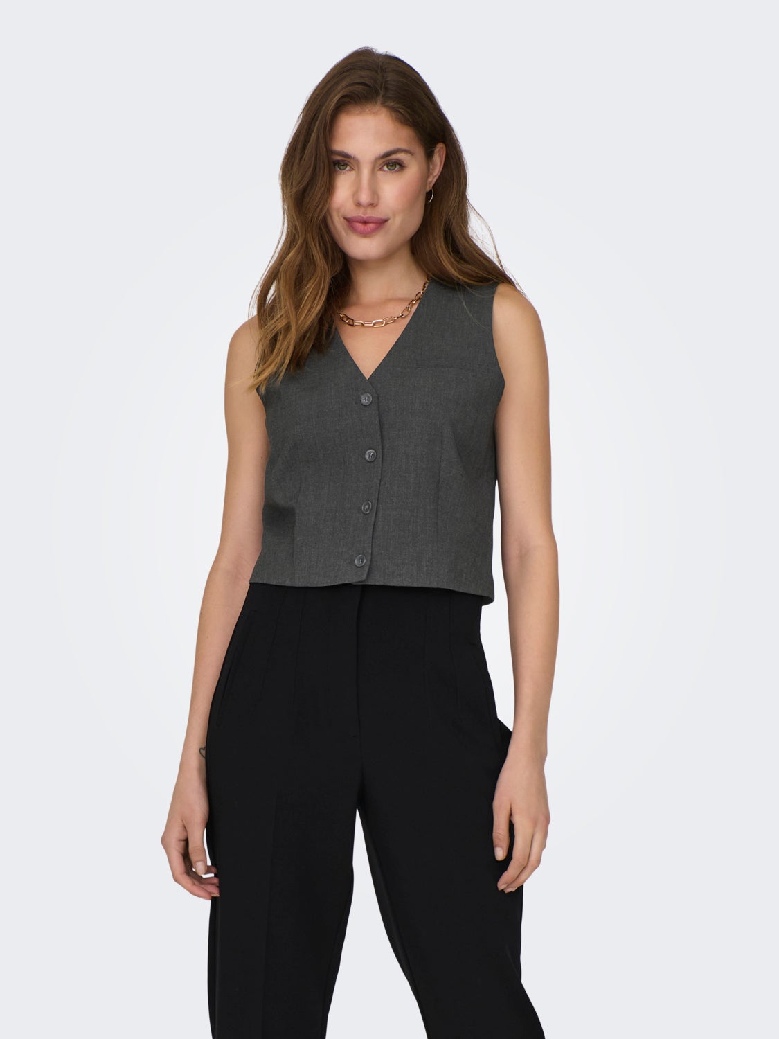 Cropped tailored vest