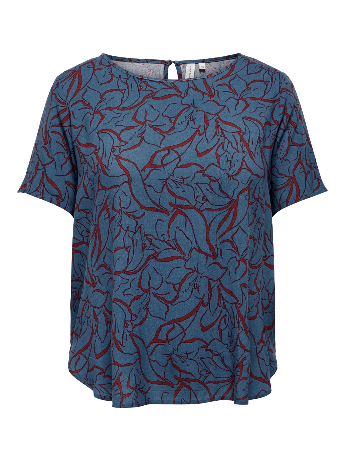 Curvy printed top with short sleeves