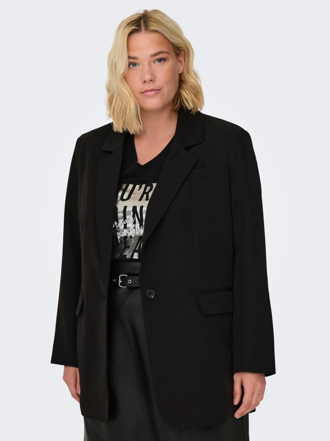 Curvy oversized reverse blazer