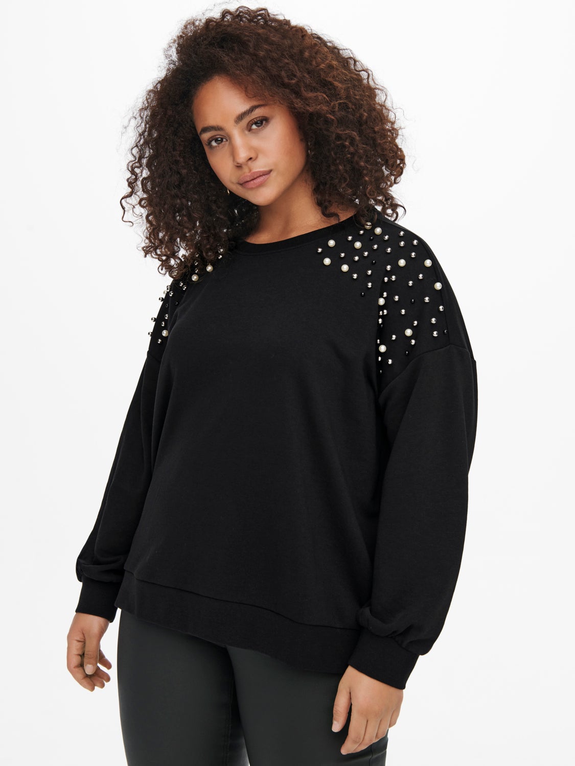 Curvy shoulder detailed Sweatshirt