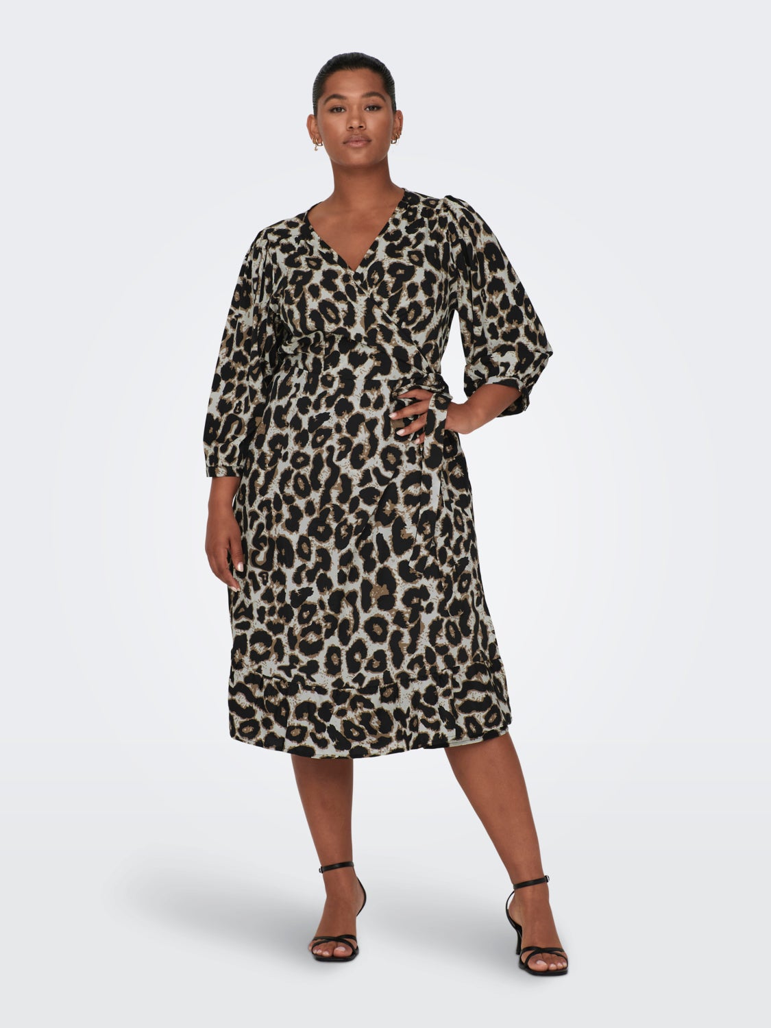 Curvy midi wrap dress