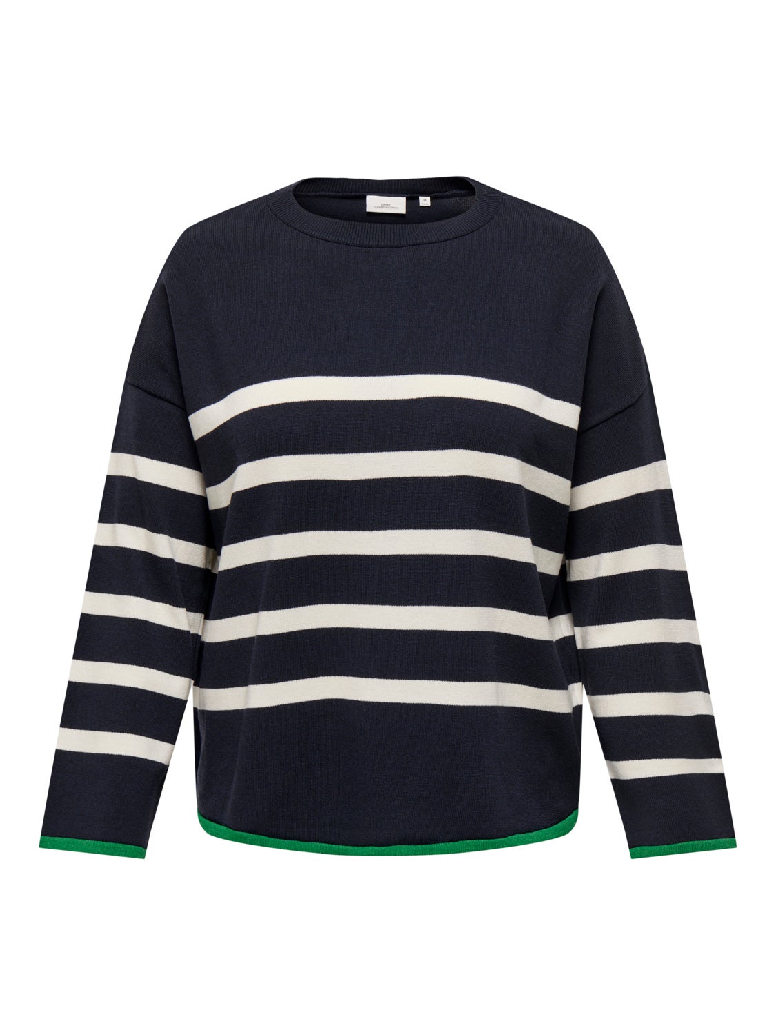 Curvy striped knitted pullover