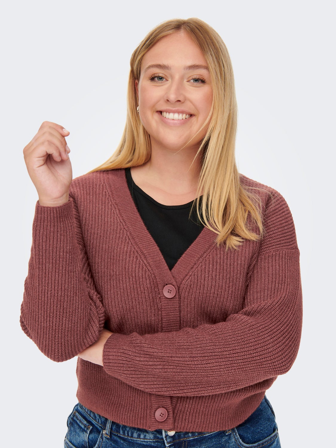 Curvy v-neck Knitted Cardigan