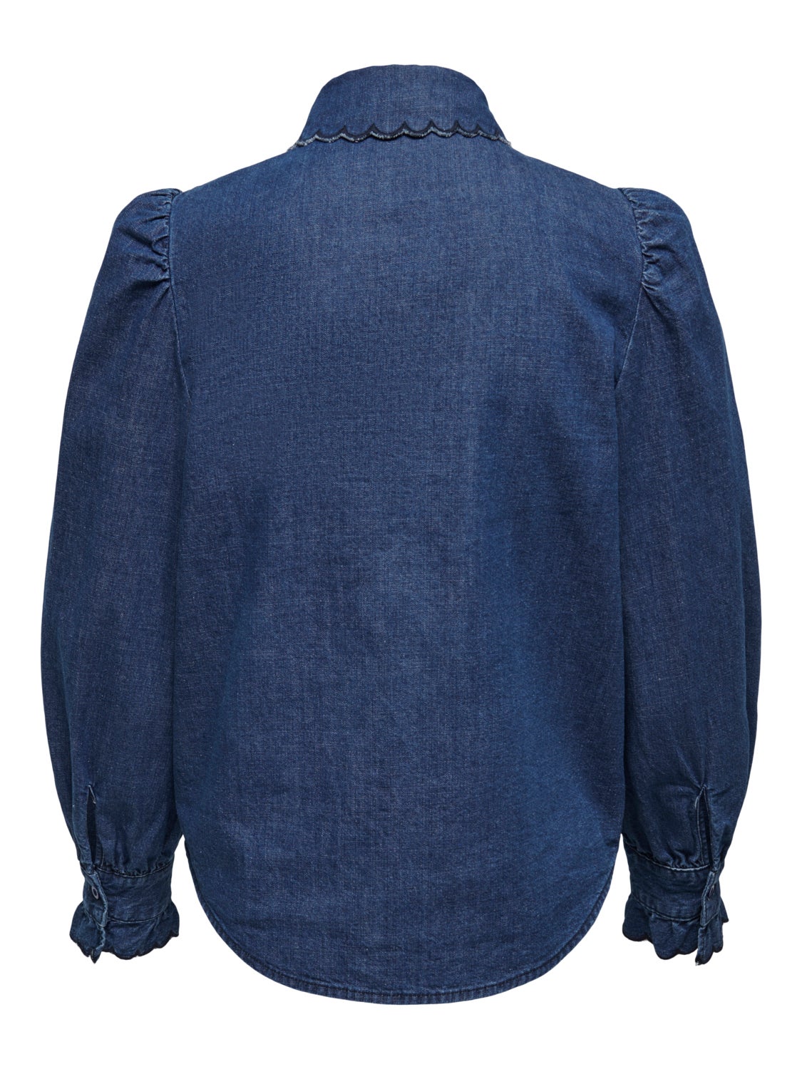 Denim shirt with volume sleeves