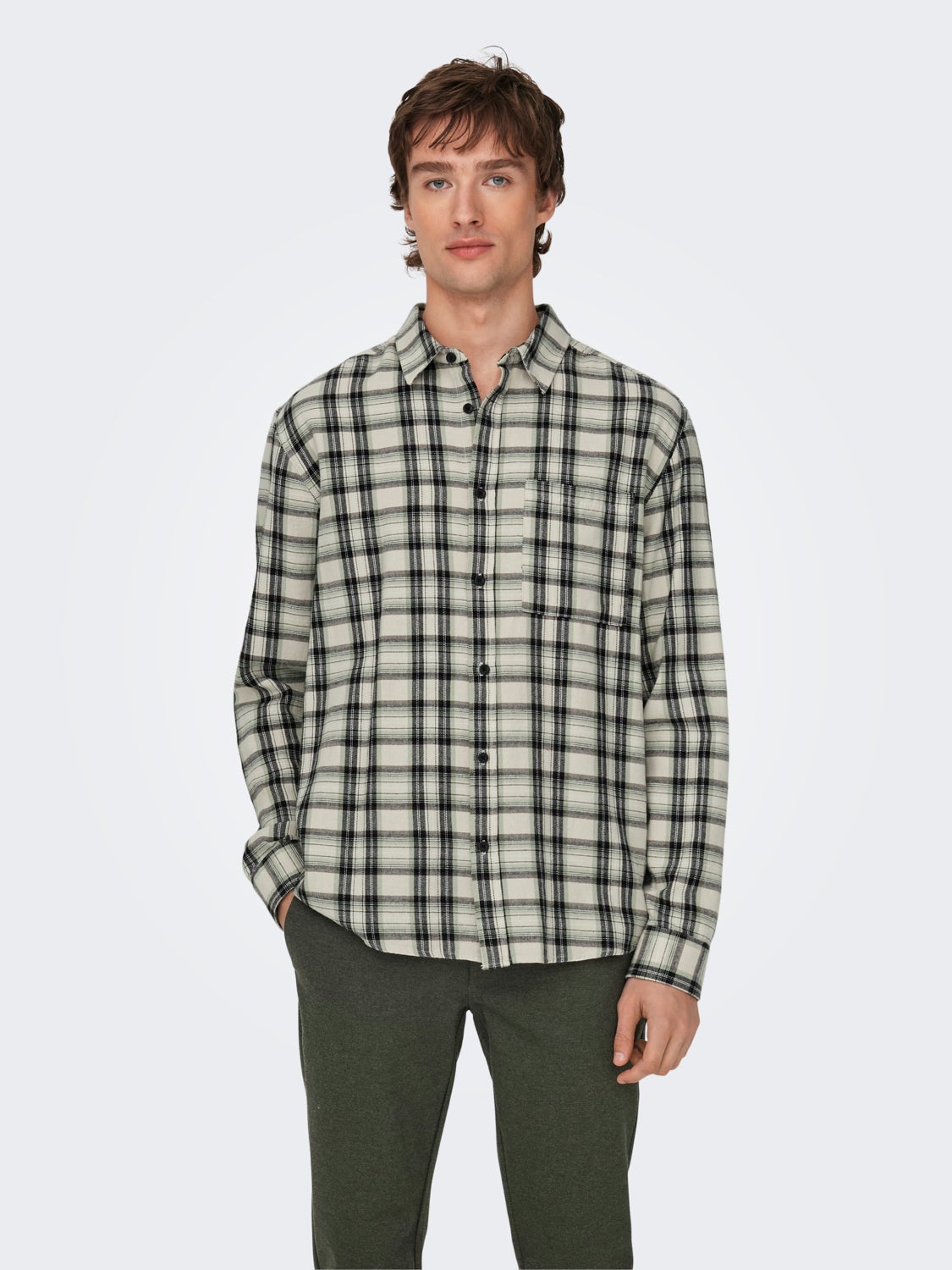 Checkered shirt with collar