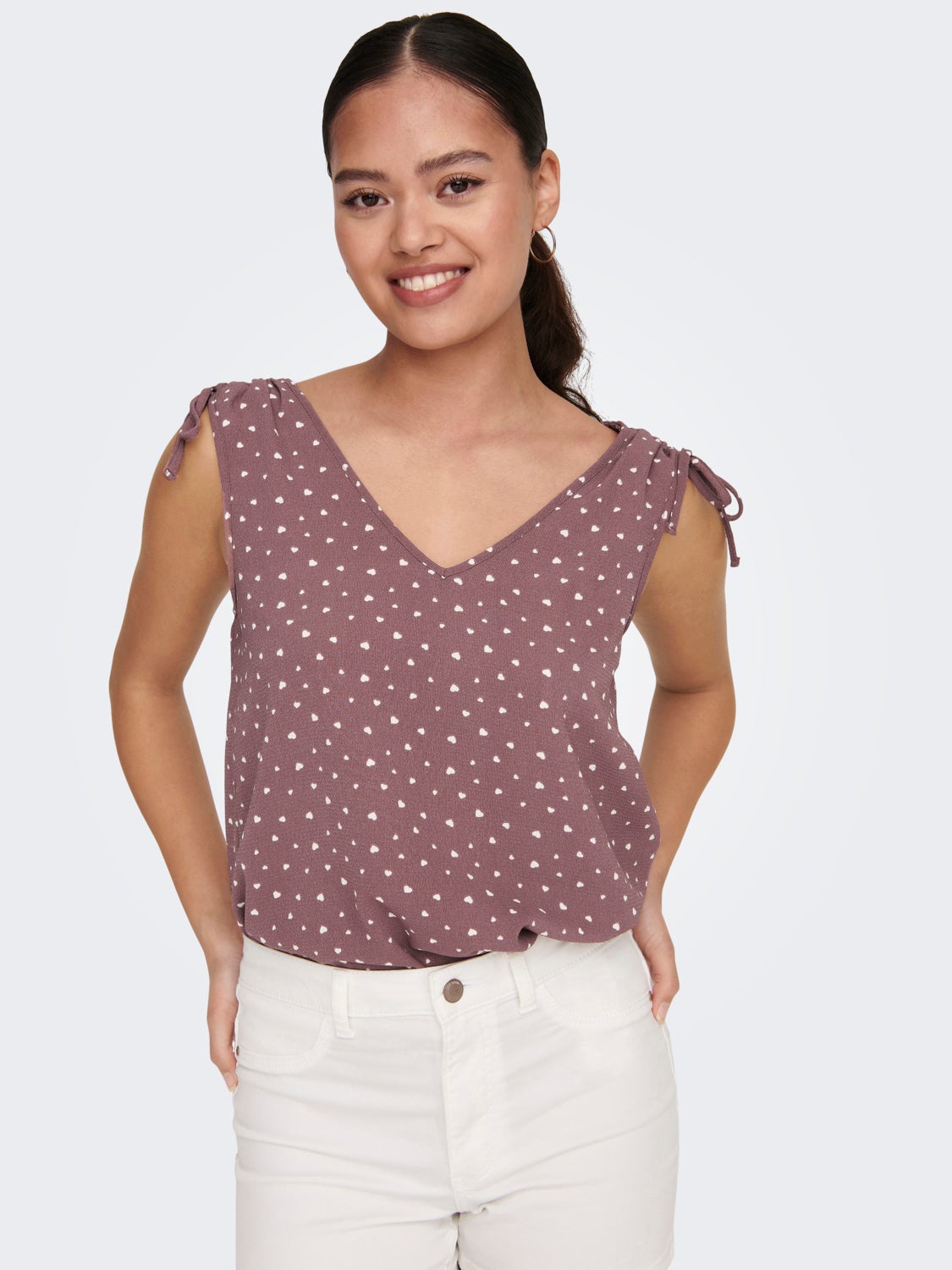 V-Neck Top With Strap Details