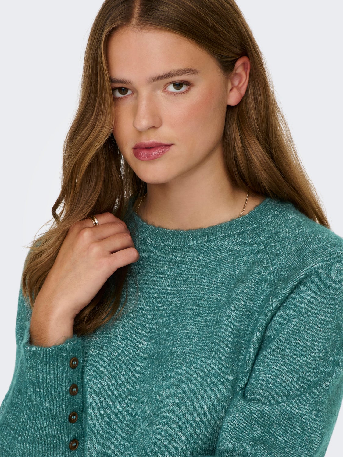 Button cuff Knitted Pullover