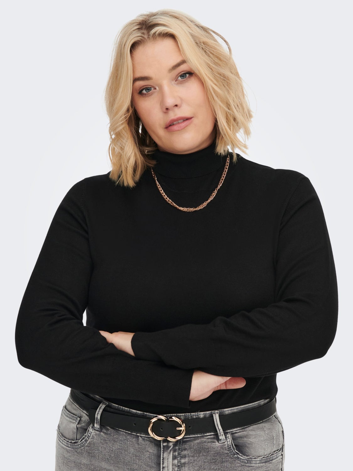 Curvy Rollneck Knitted Pullover