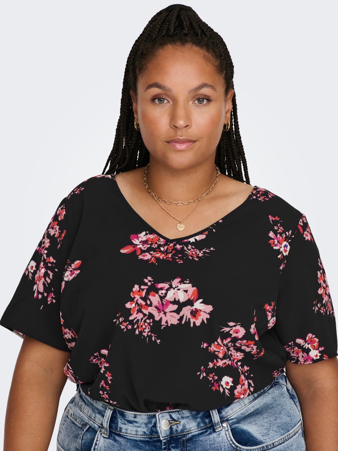 Curvy printed top