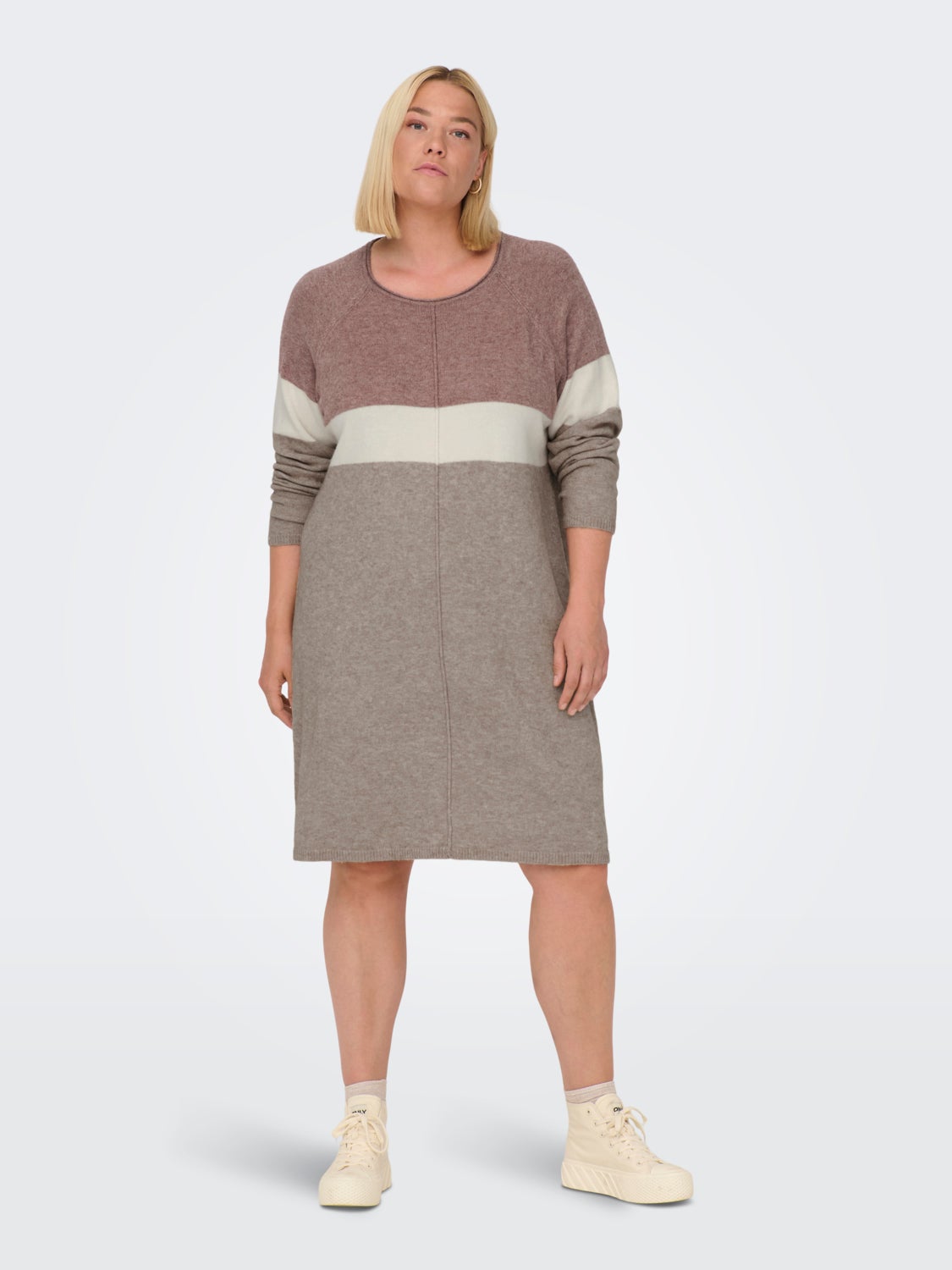 Curvy contrast Knitted Dress