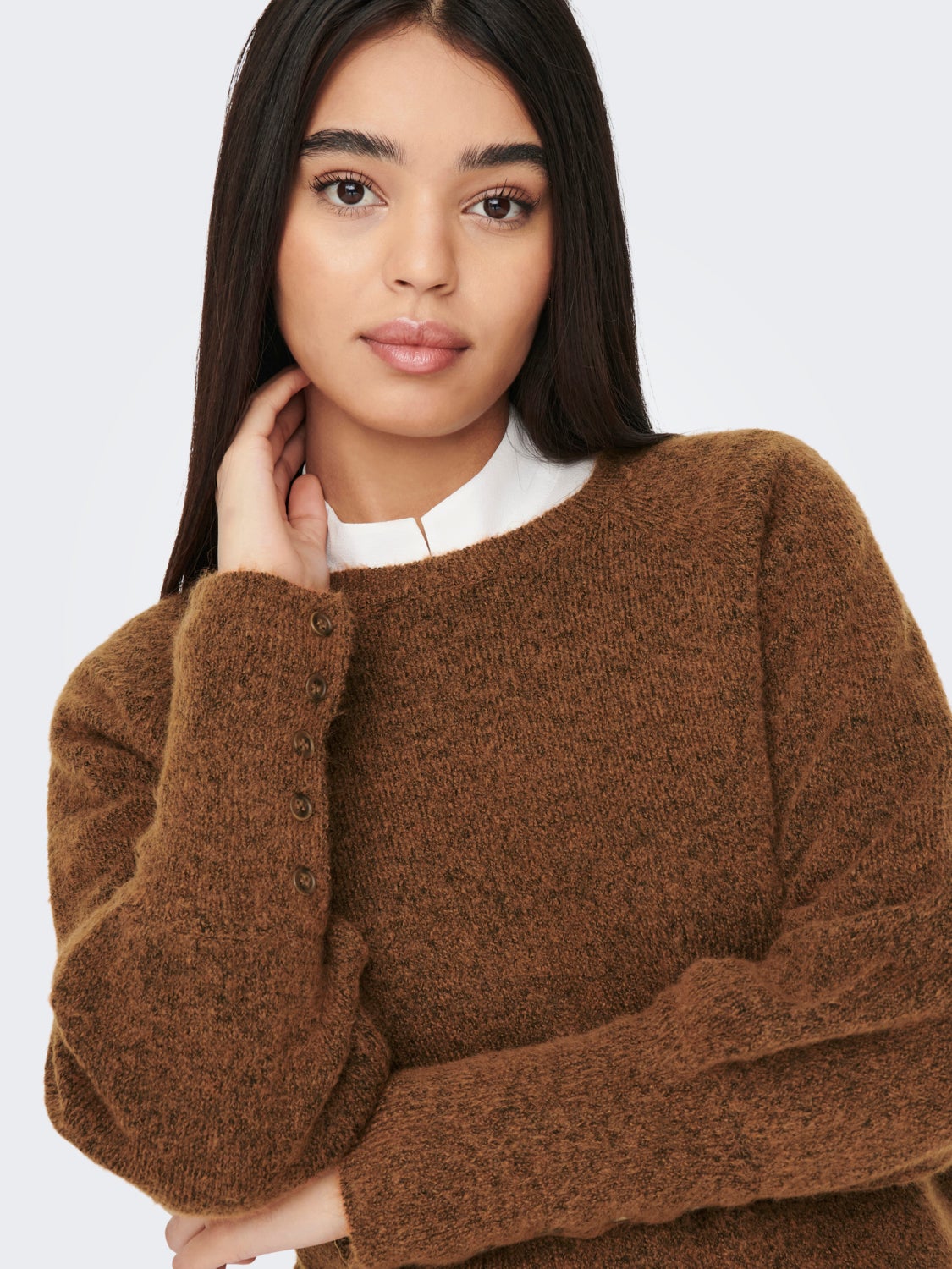 Button cuff Knitted Pullover
