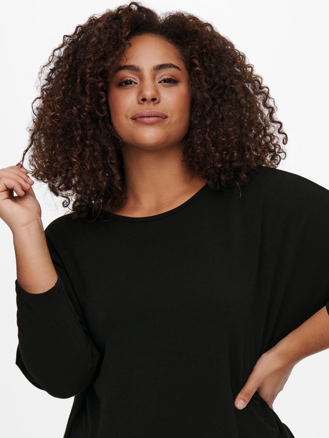 Curvy loose fitted 3/4 sleeved top