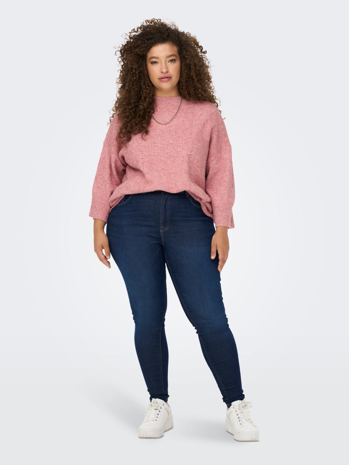 Curvy 3/4 sleeved Knitted Pullover