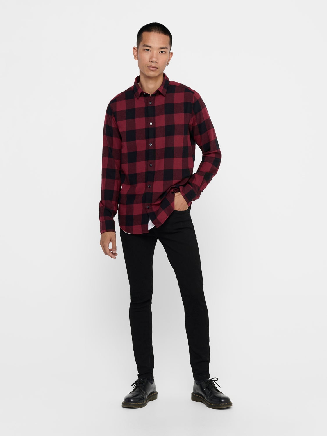 Slim fit checked shirt