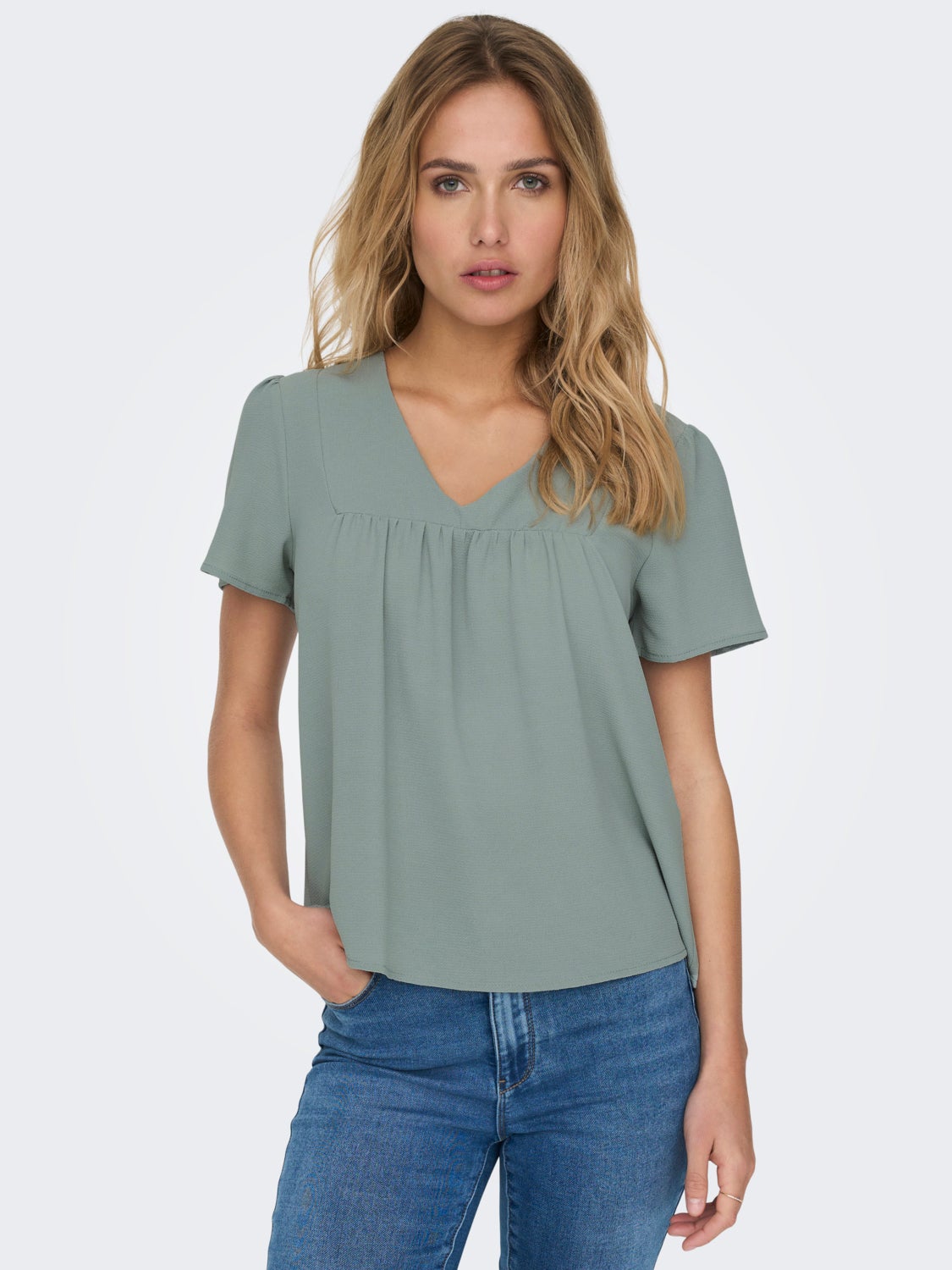 Regular Fit V-Neck Top