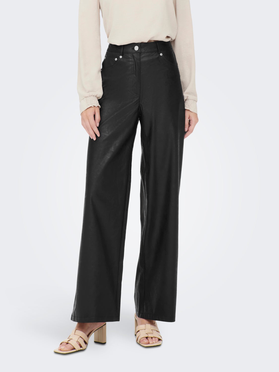 High waisted faux leather Trousers