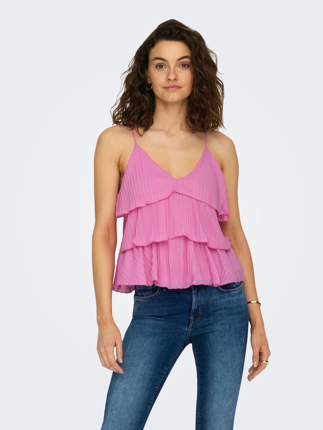 V-neck top with frill