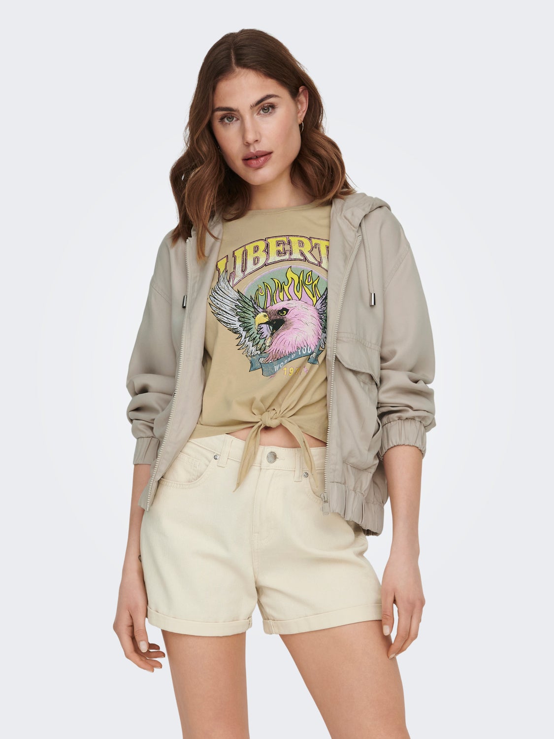 Short Jacket With Adjustable Hood