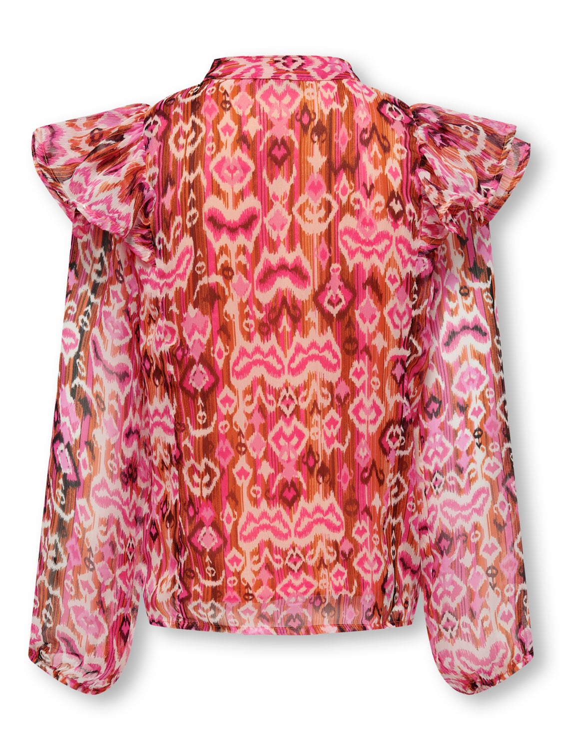 O-neck top with frills