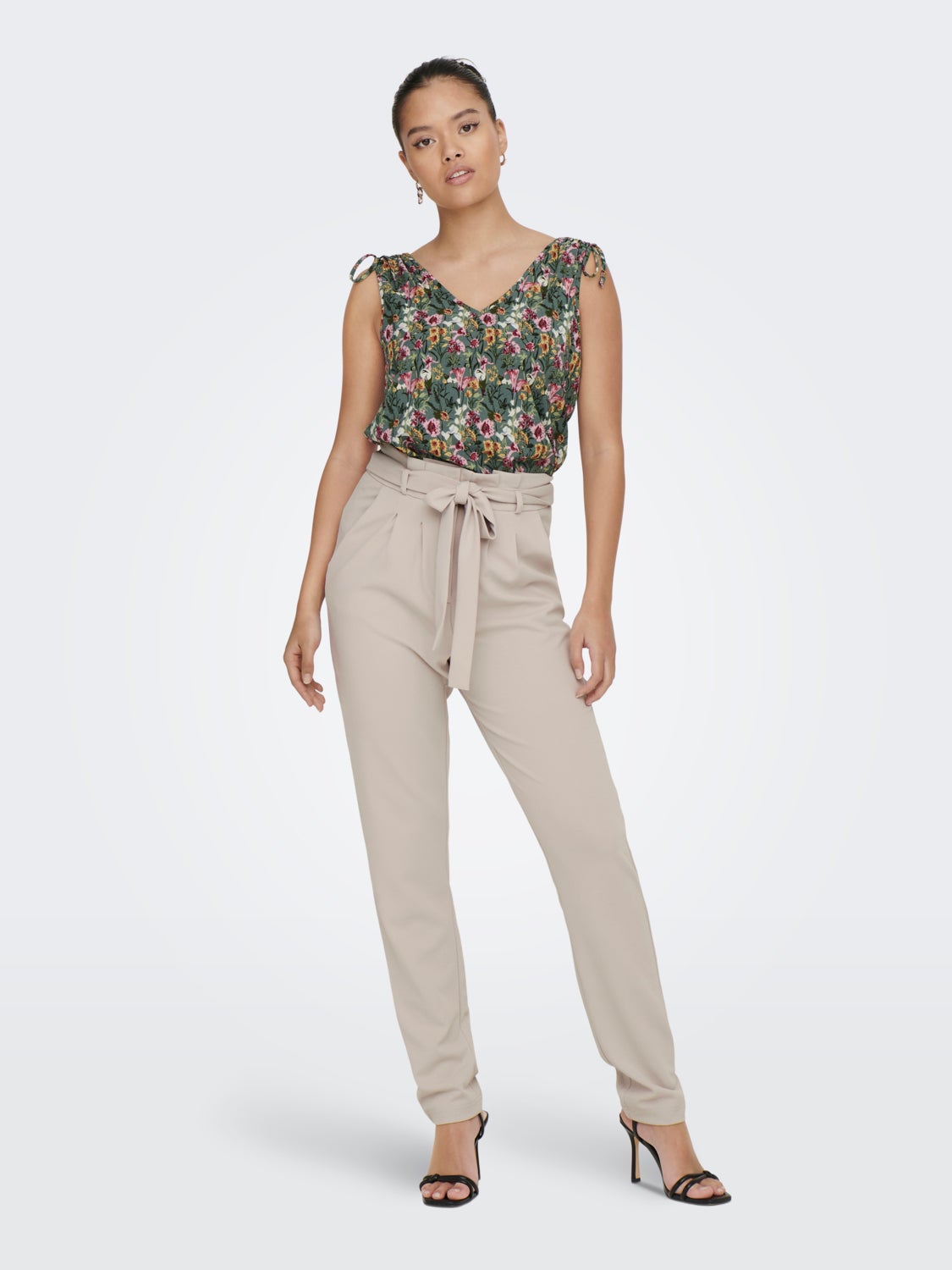 V-Neck Top With Strap Details