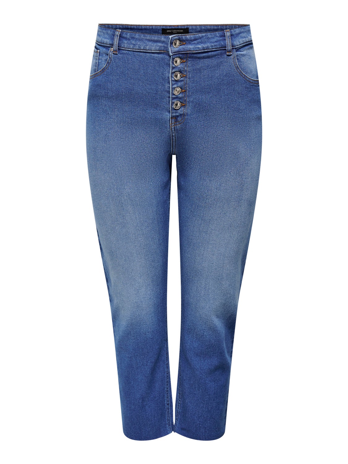 Curvy CAREneda hw button ankle mom jeans