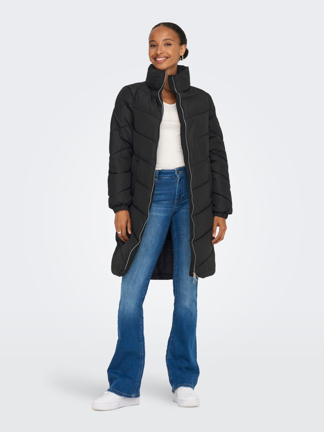 High neck long jacket