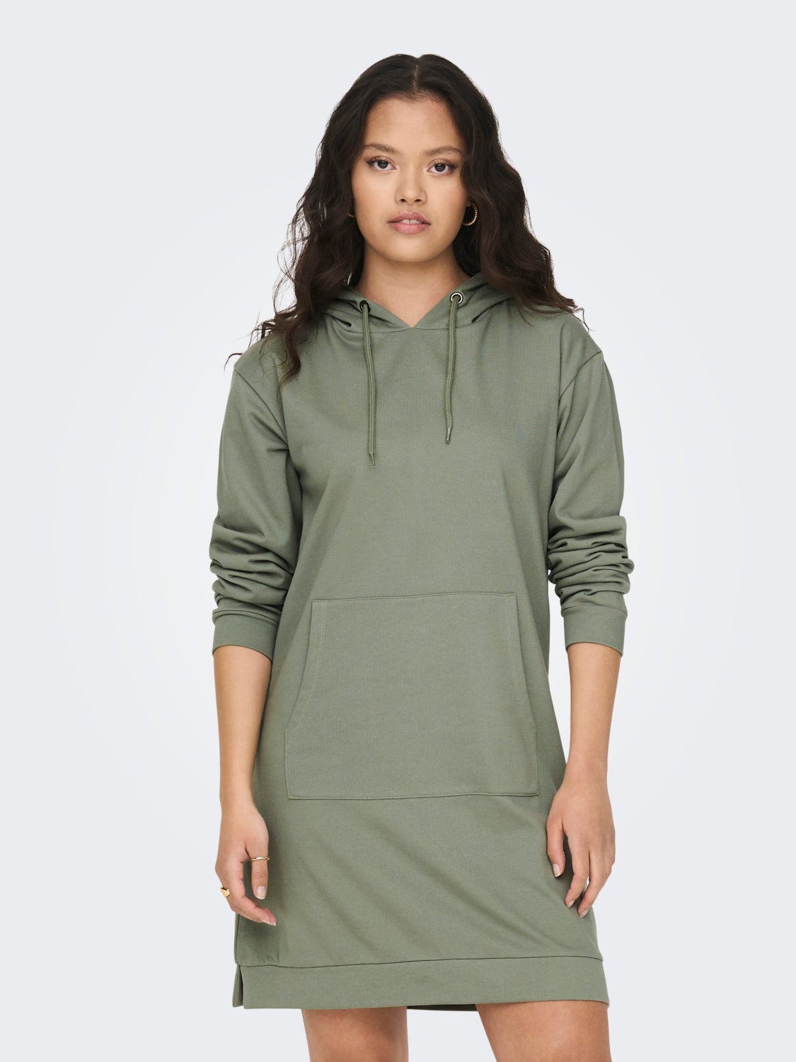 Sweat dress with o-neck