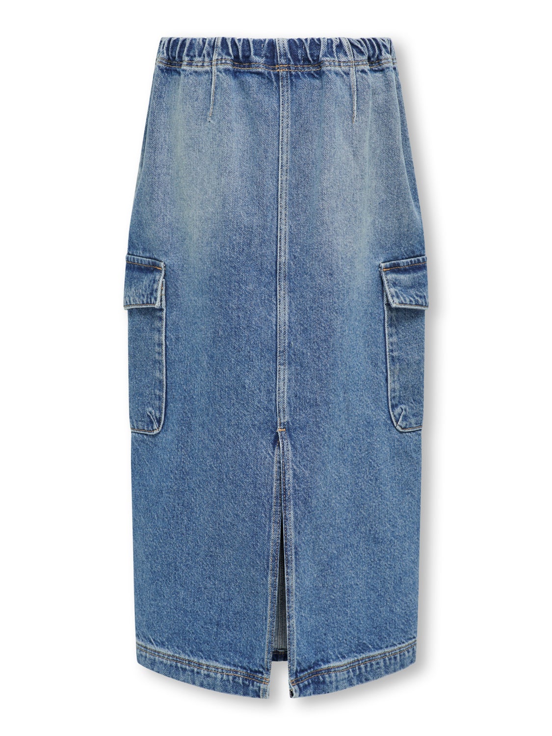 Maxi denim dress with cargo pockets