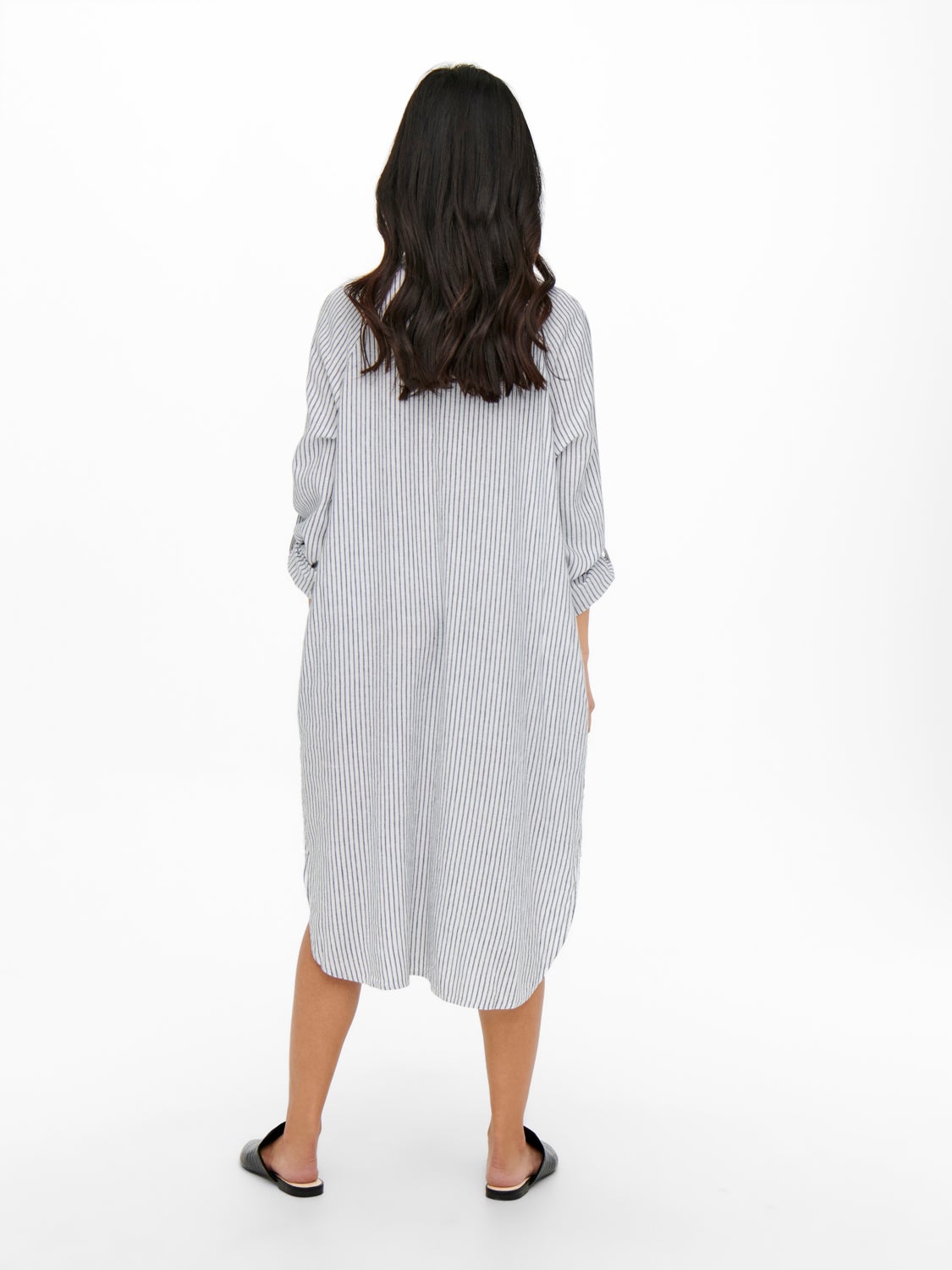 Midi Linen blend Long Sleeved dress