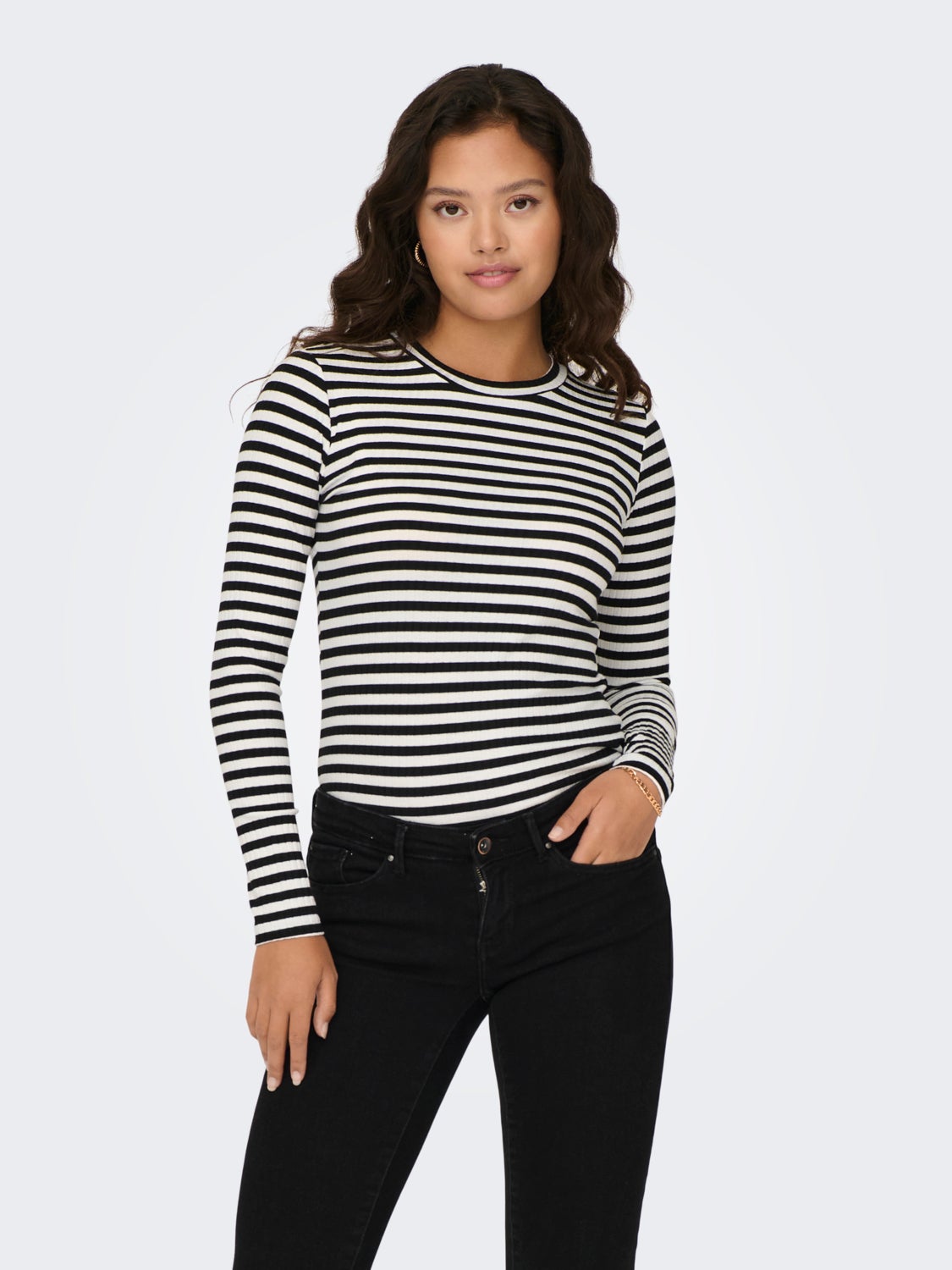 Striped Long Sleeves Top